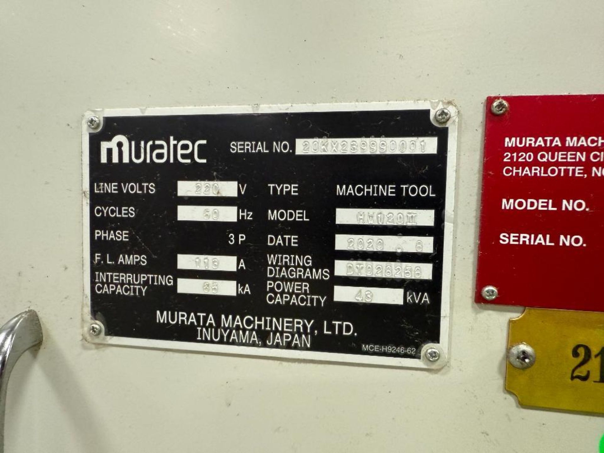 2020 Muratec MW120II Twin Spindle CNC Lathe, S/N 20KX239990001 - Image 23 of 23