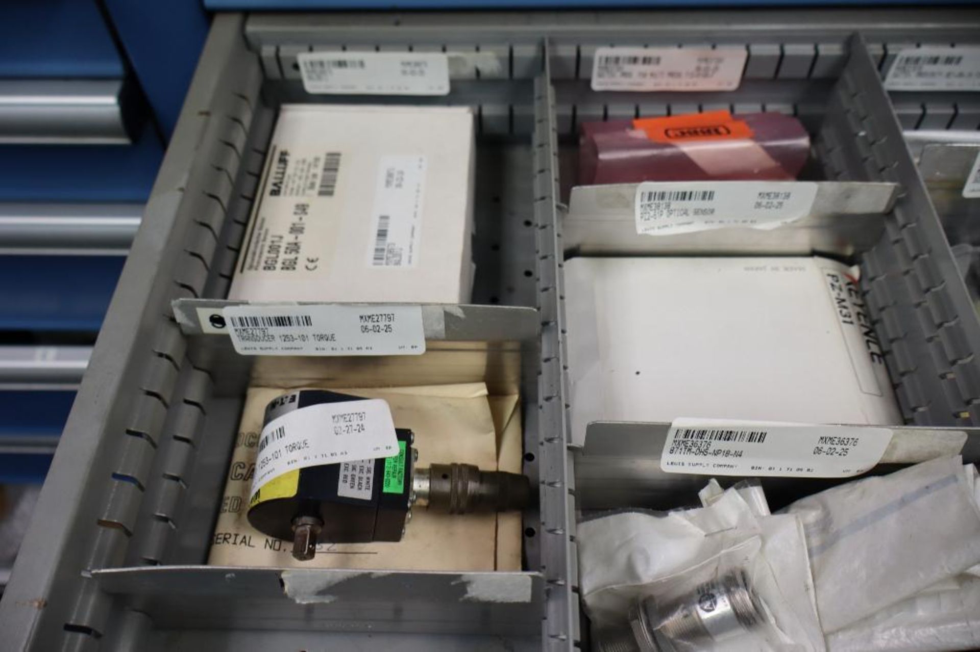 Stanley Vidmar 8-Section Wall Storage System with Shelves and Drawers with Tool Crib Contents - Image 8 of 17