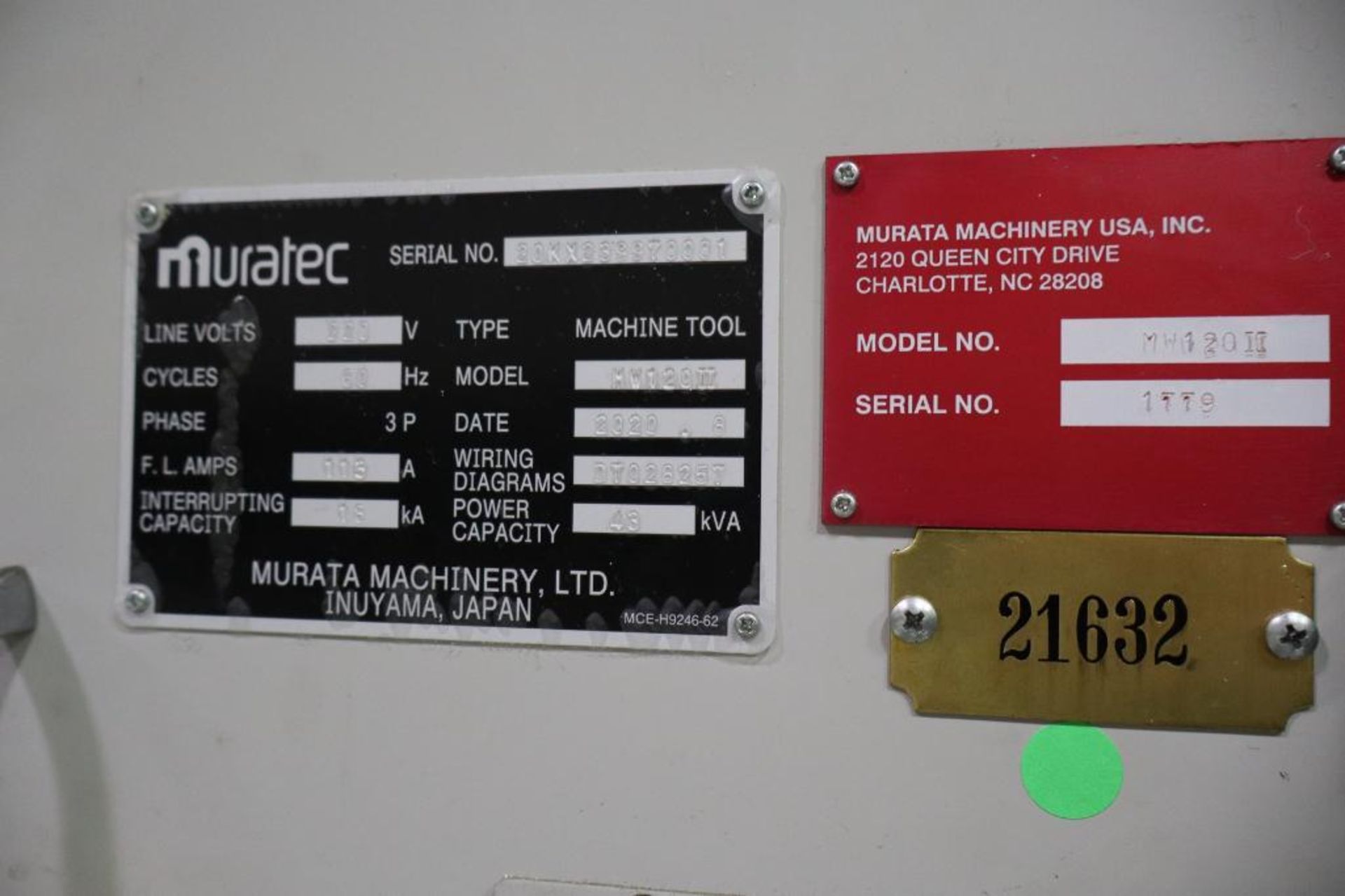 2020 Muratec MW120II Twin Spindle CNC Lathe, S/N 20KX239970001 - Image 11 of 26
