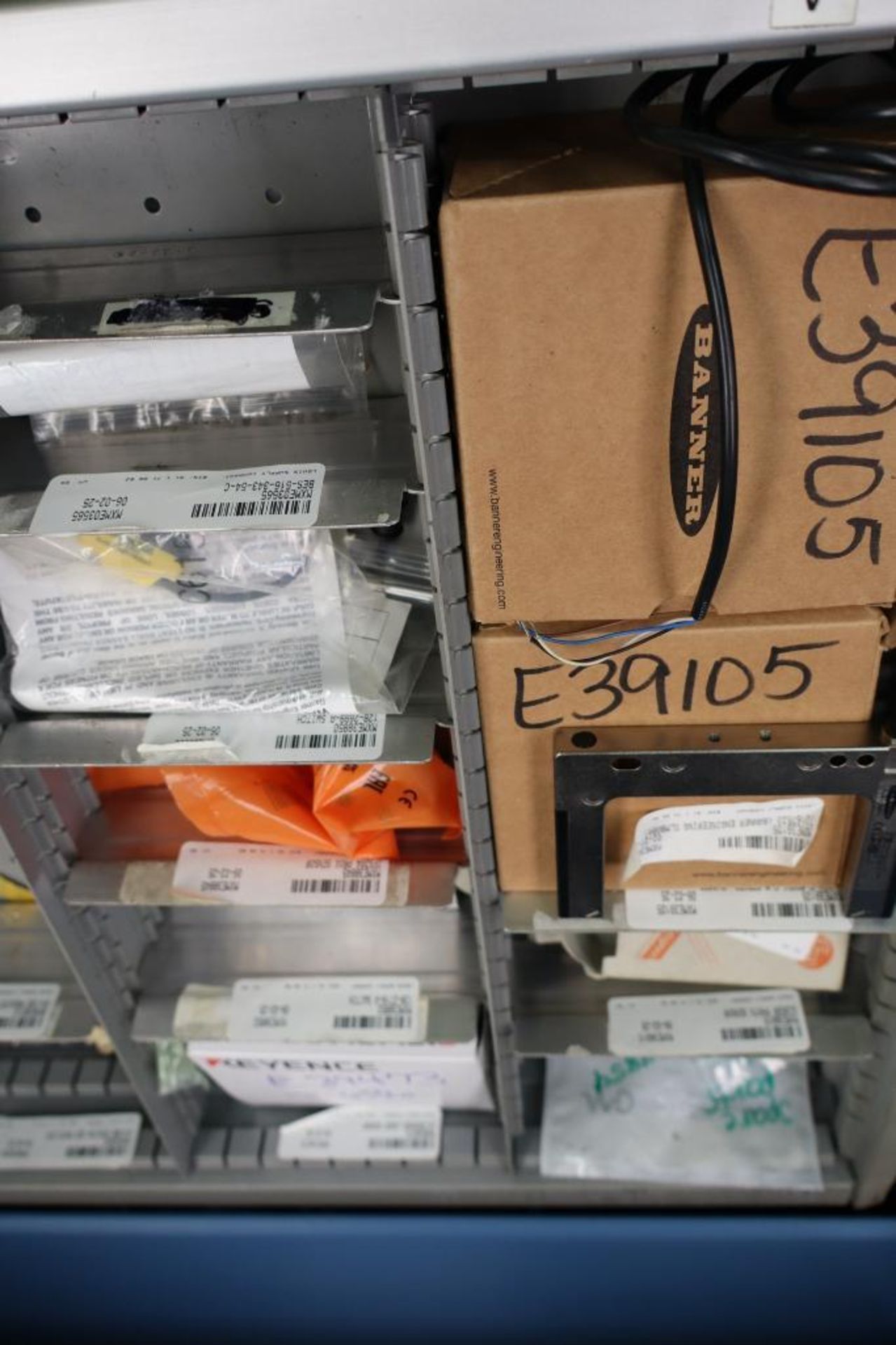 Stanley Vidmar 8-Section Wall Storage System with Shelves and Drawers with Tool Crib Contents - Image 9 of 17