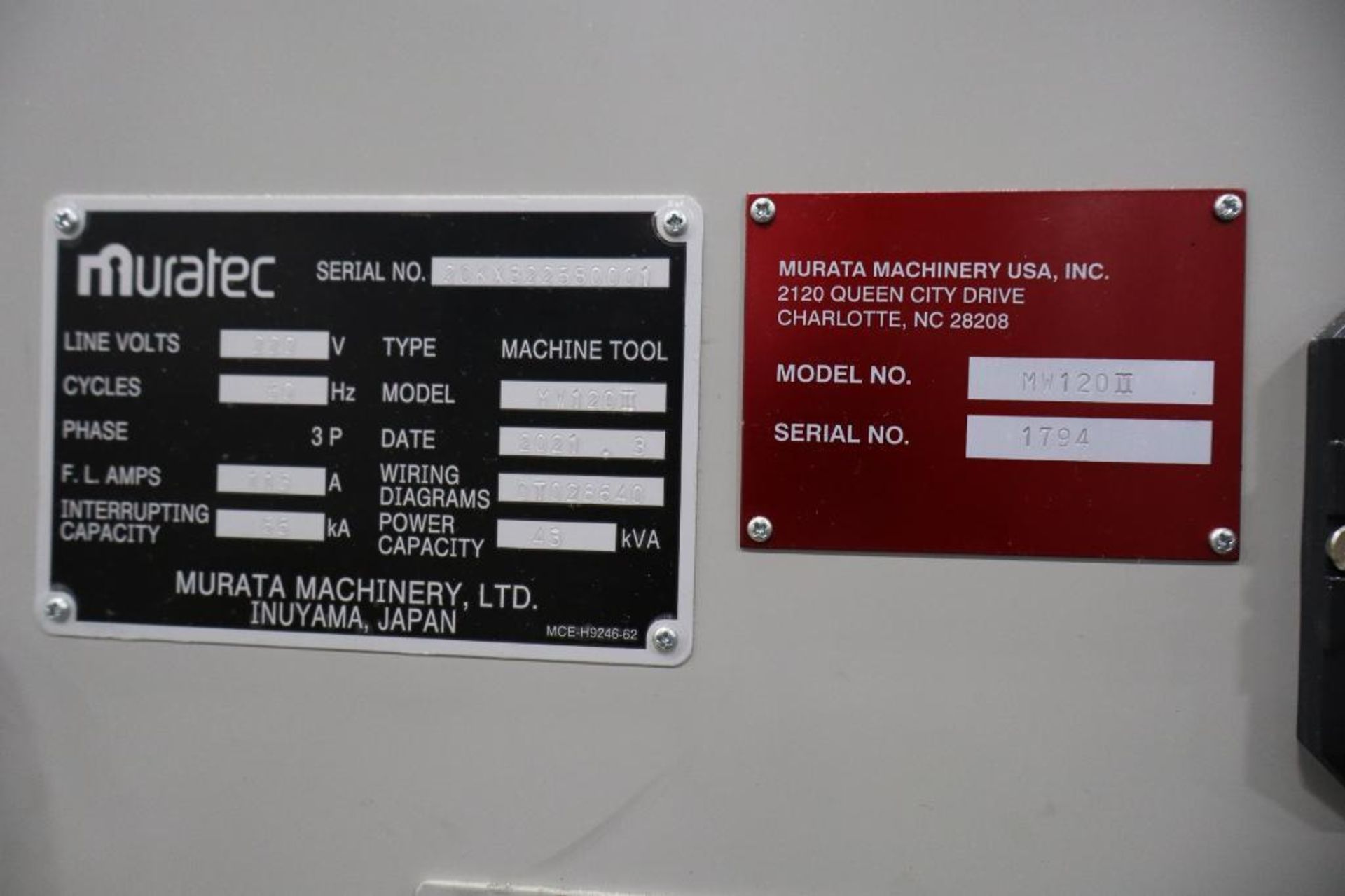 Murata Muratec MW120II Twin Spindle CNC Lathe, S/N 20KX322580001 DOM 2021 - Image 6 of 7