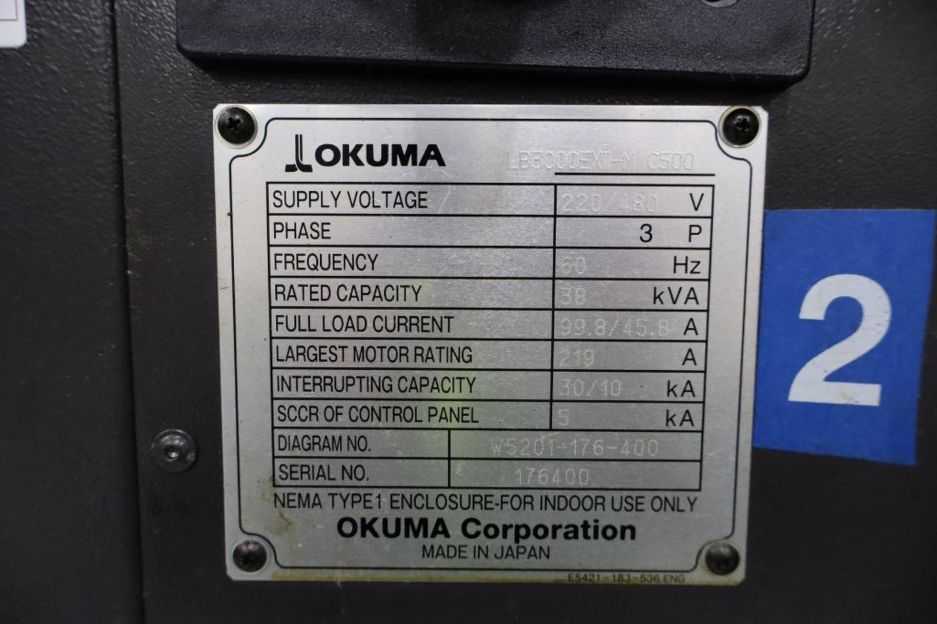 Okuma LB3000EXII-M C500 CNC Lathe S/N 176400 - Image 5 of 5
