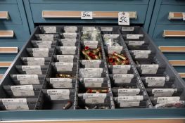 Contents of Cabinet to Include Nycoil Brass Fittings, Swageloc Fittings, O-Rings