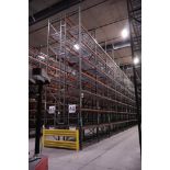 (38) Ridg-U-Rack RUR H43 Pallet Racking Sections, 32' Uprights, 8' Beams, Slotted Style, XL Footplat