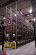 (38) Ridg-U-Rack RUR H43 Pallet Racking Sections, 32' Uprights, 8' Beams, Slotted Style, XL Footplat