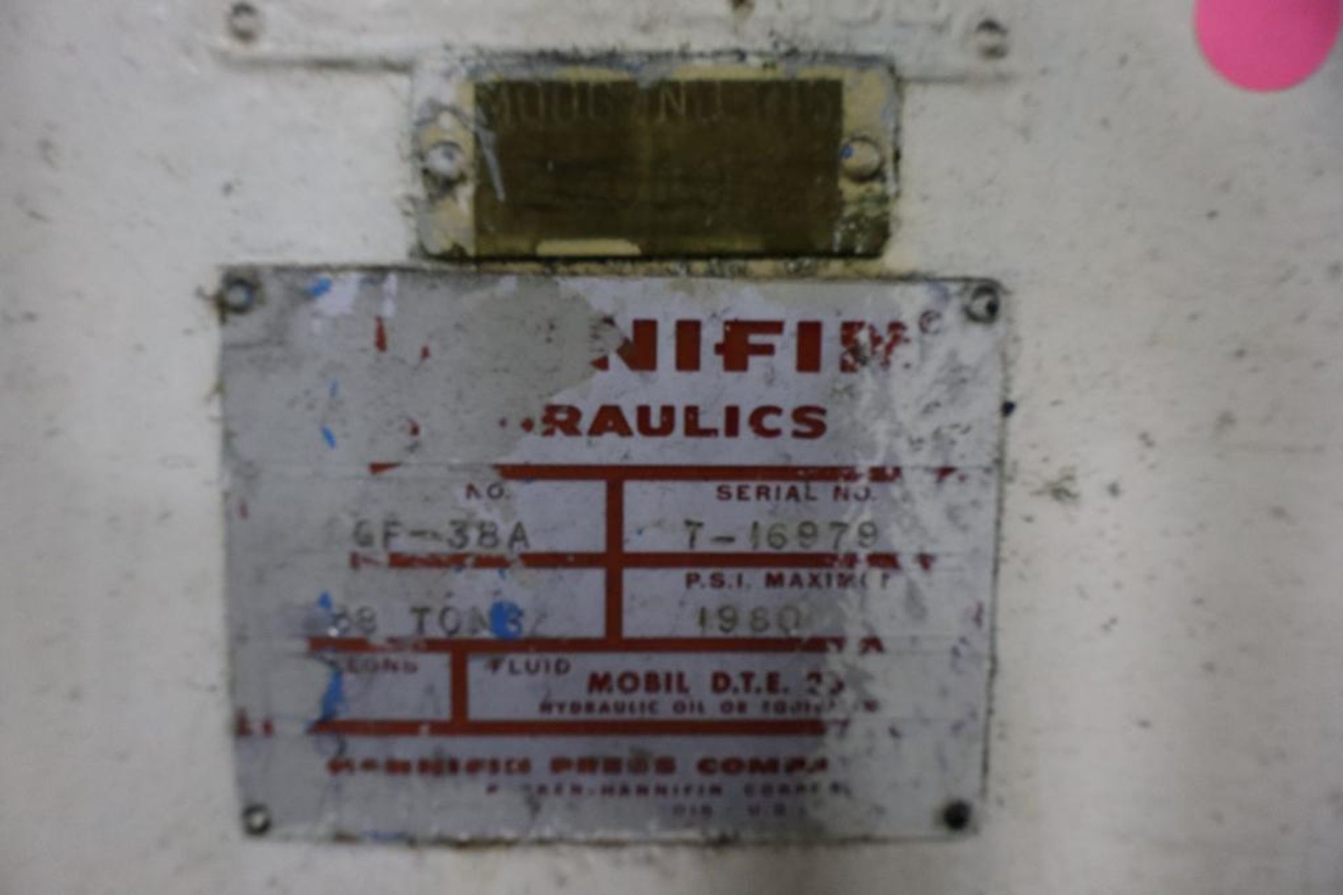 Hannifin GF-38A 38-Ton Gap Frame Press S/N 16979, 24" Stroke - Image 4 of 4