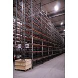 (38) Ridg-U-Rack RUR H43 Pallet Racking Sections, 32' Uprights, 8' Beams, Slotted Style, XL Footplat