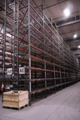 (38) Ridg-U-Rack RUR H43 Pallet Racking Sections, 32' Uprights, 8' Beams, Slotted Style, XL Footplat