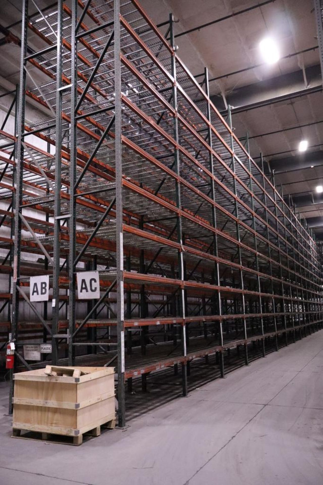 (38) Ridg-U-Rack RUR H43 Pallet Racking Sections, 32' Uprights, 8' Beams, Slotted Style, XL Footplat