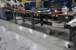 (3) Hardwood Top Shop Tables