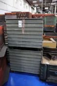 (10) Stackable Metal Bins
