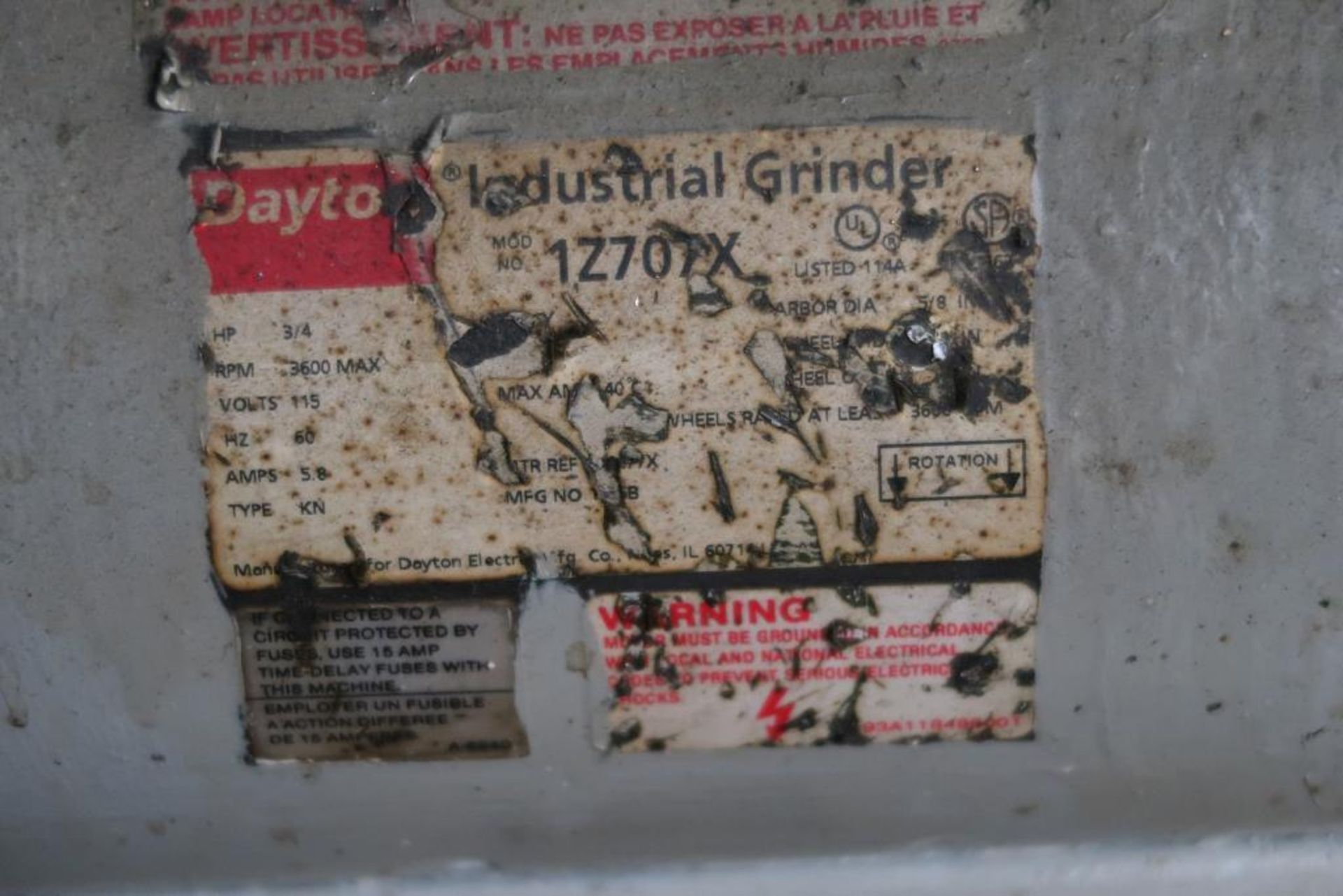 Dayton 1Z707X 6" Industrial Grinder - Image 2 of 2