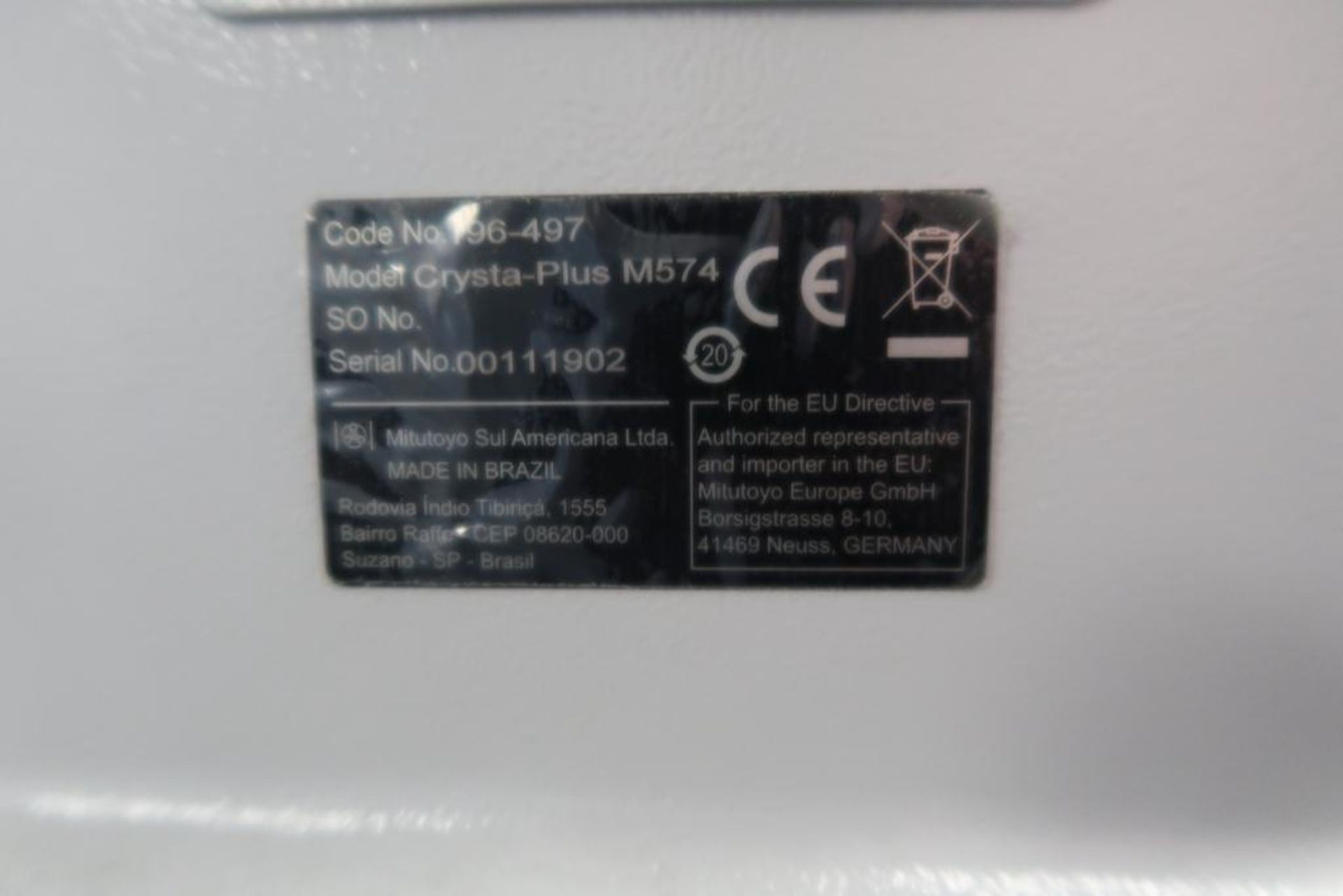 Mitutoyo Crysta-Plus M574 Coordinate Measuring Machine - Image 8 of 9