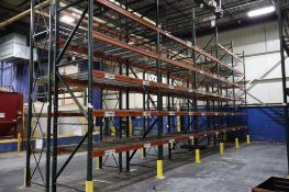 (5) Pallet Racking Sections, 18' Uprights, 8' Beams, Teardrop Style, 42