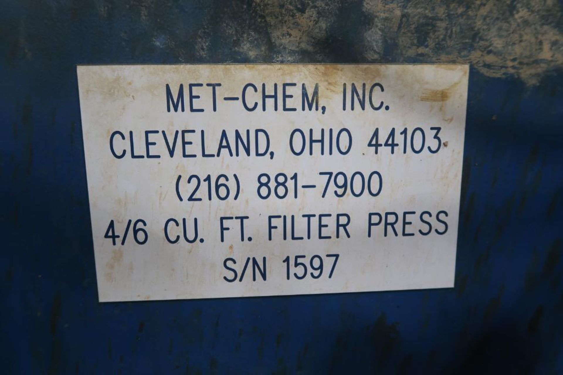 Met-Chem 4/6 Cu.Ft.. Filter Press - Image 4 of 5