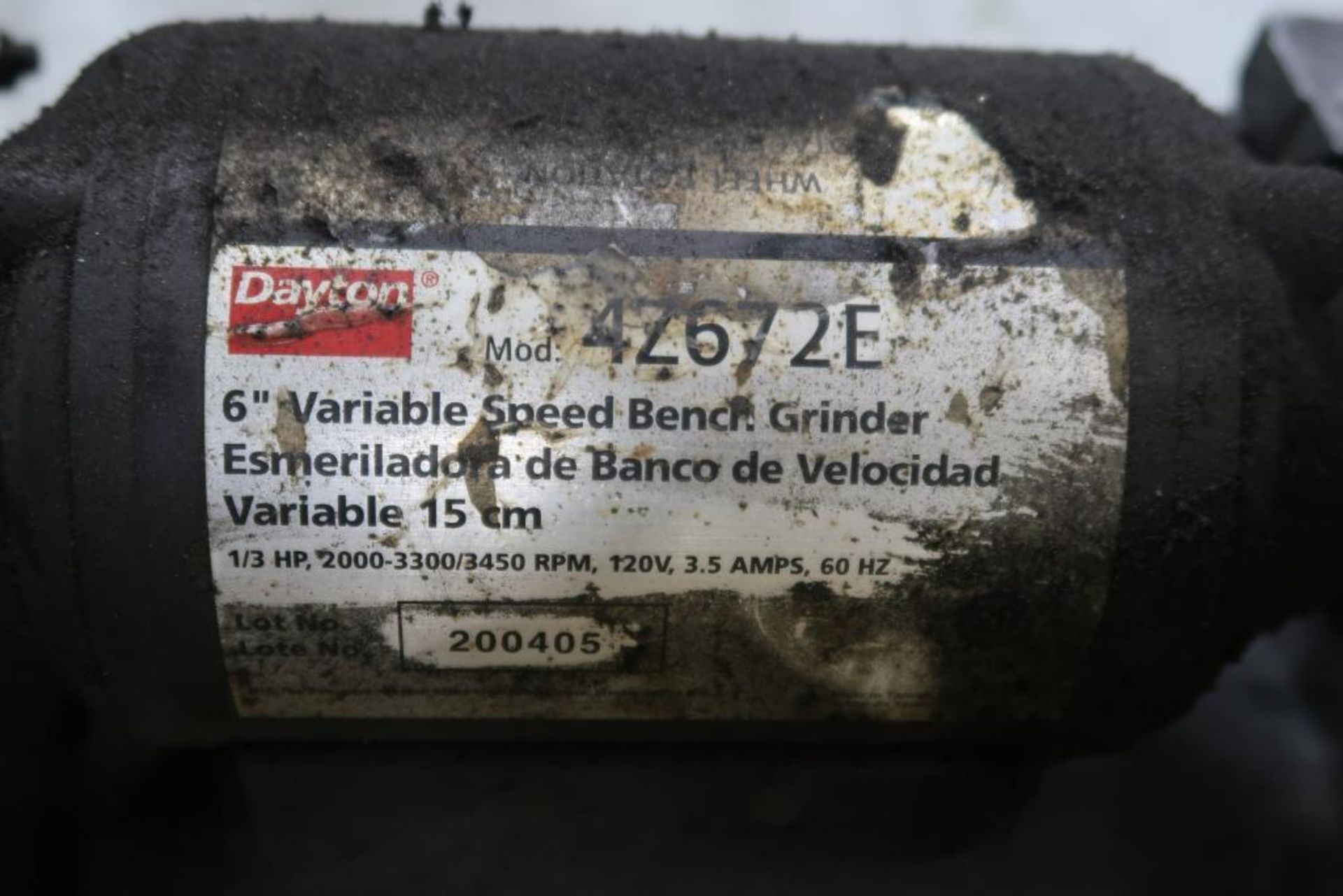 Dayton 4Z672E 6" Variable Speed Bench Grinder - Image 3 of 3