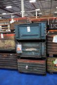 (10) Stackable Metal Bins