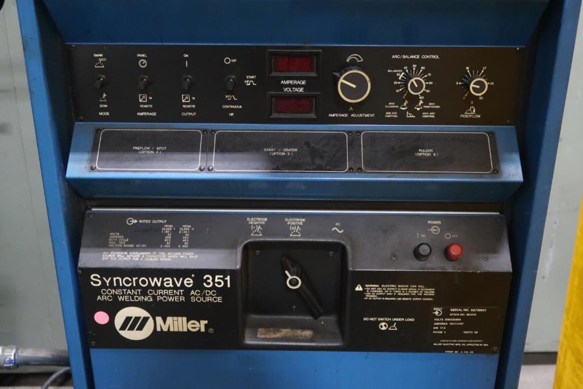 Miller Syncrowave 351 CC AC/DC Arc Welding Power Source - Image 3 of 6