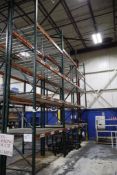 (3) Pallet Racking Sections, 18' Uprights, 8' Beams, Teardrop Style, 42