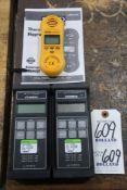 (2) Omega HH21 Microprocessor Thermometers with Reed LM-81HT Thermal Hygrometer