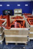 (2) Crates of Modern Equipment UR6 3000 Lb. Capacity Bar Stock Stands