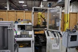 (2) Bridgeport Hardinge GT27 CNC Machining Centers with Fanuc LR-Mate Robots for Parts Only