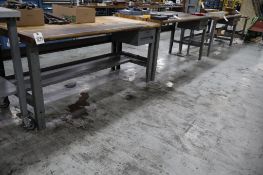 (4) Hardwood Top Shop Tables