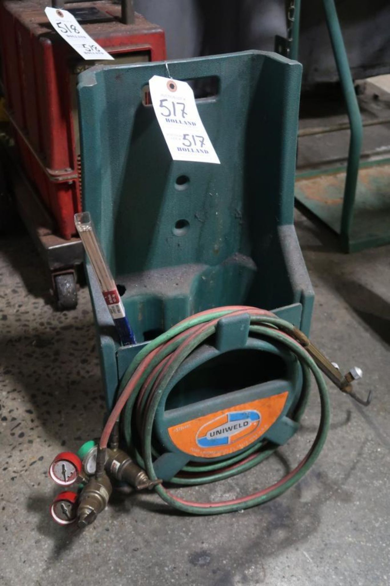 Uniweld Pony Torch Caddy with Torch, Hose, & Regulators