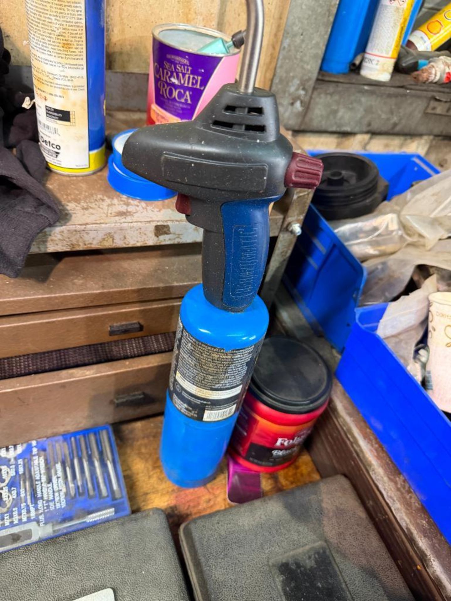 Wood Top Work Bench and Contents - Image 4 of 5