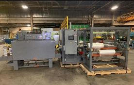 50" W HEAVY DUTY IN-LINE AUTOMATIC SHRINK BUNDLER SYSTEM W/ WELDOTRON #1250 BUNDLER AND #5016 TUNNEL