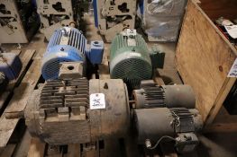 Lot of (5) Electric Motors on Pallet, 15-HP to .75-HP