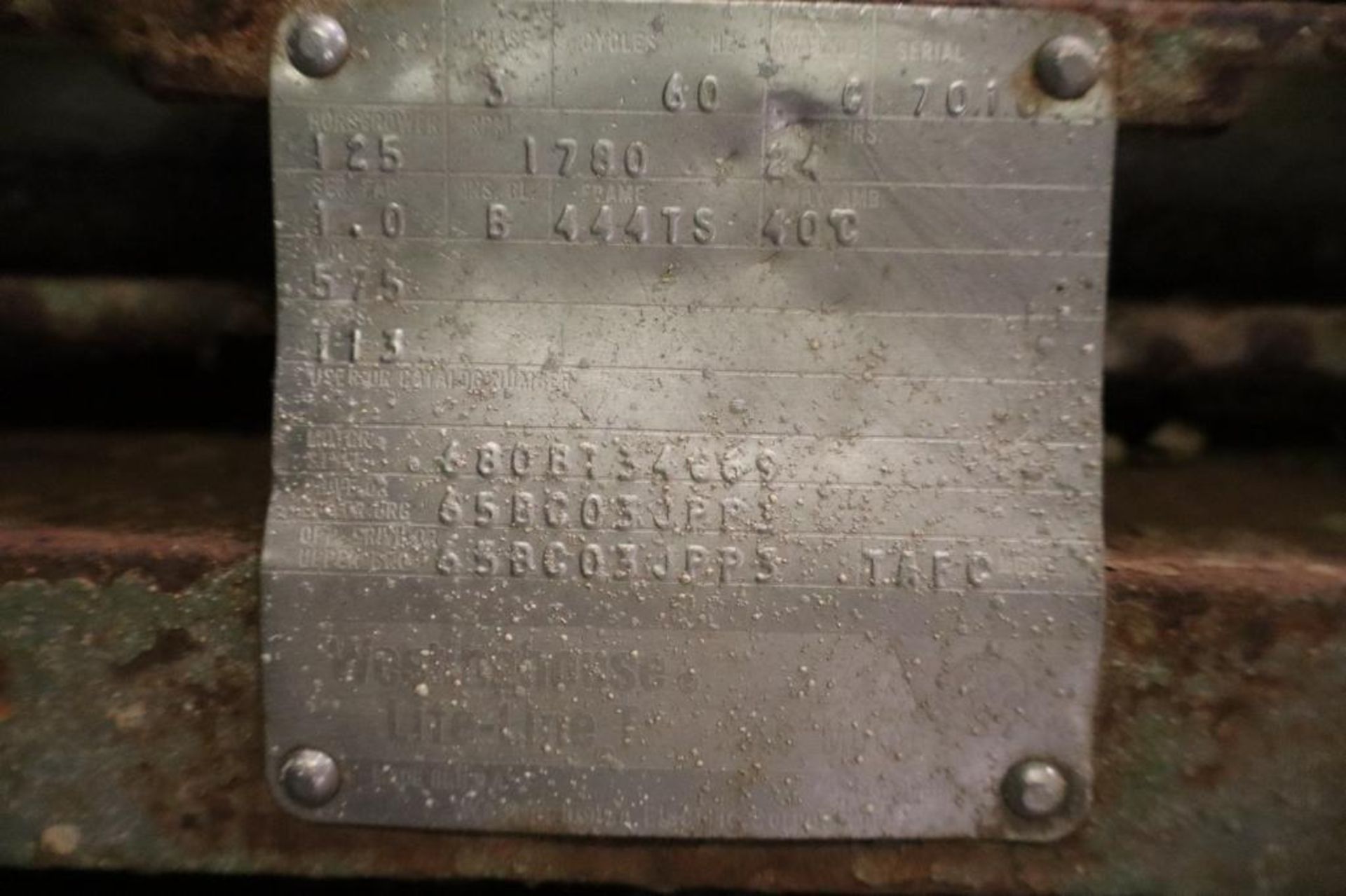 Westinghouse 150-HP 575V Electric Motor, 445TS Frame, 1780 RPM - Image 2 of 2