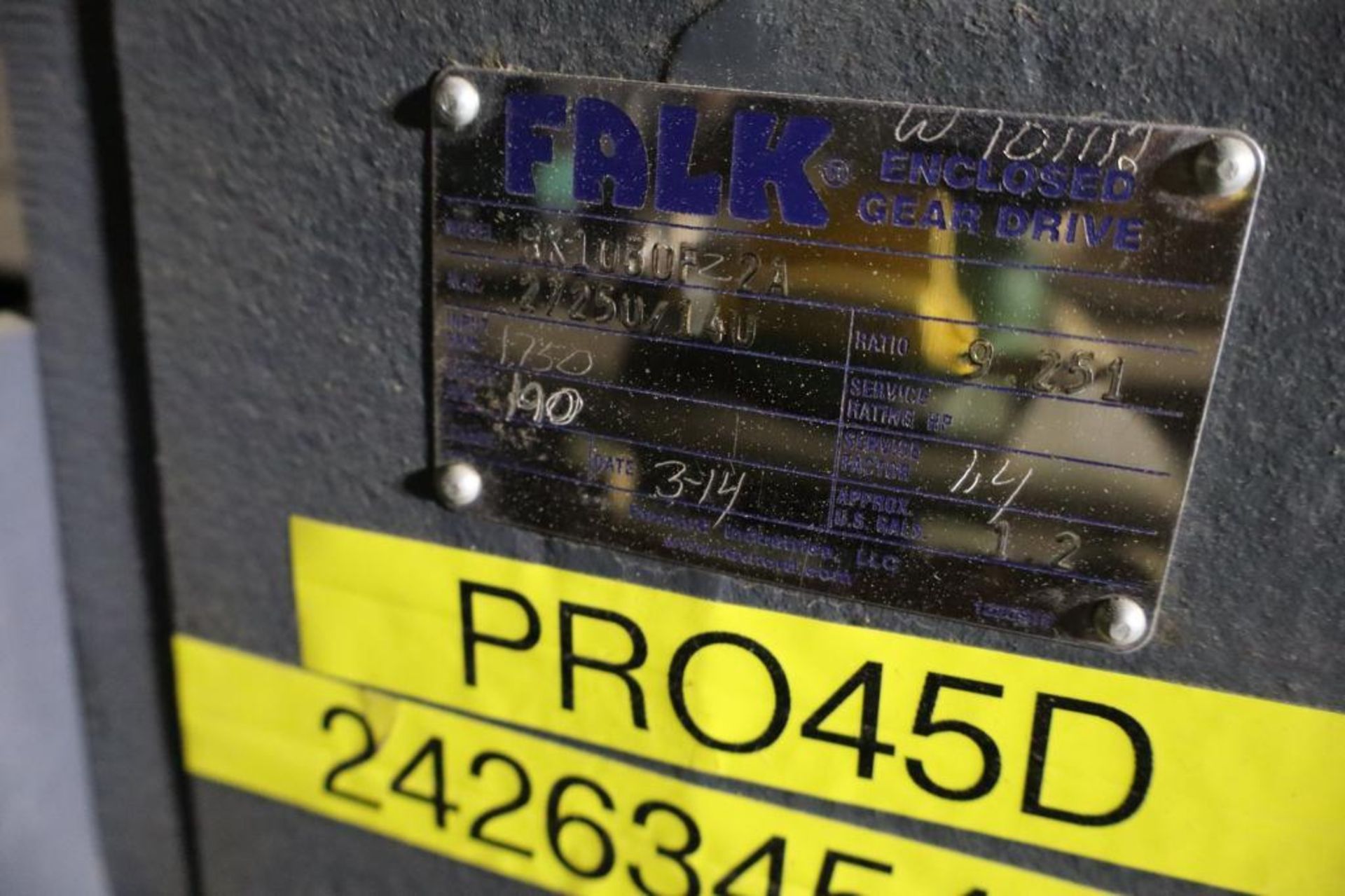 Falk RK103OF22A Gear Motor 9. 251 Ratio - Image 3 of 3