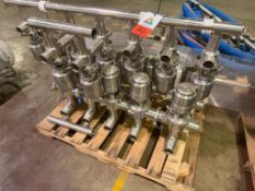 Stainless Steel Valve Cluster (19) Tri-Clover Valves; (3) Green Top Valves