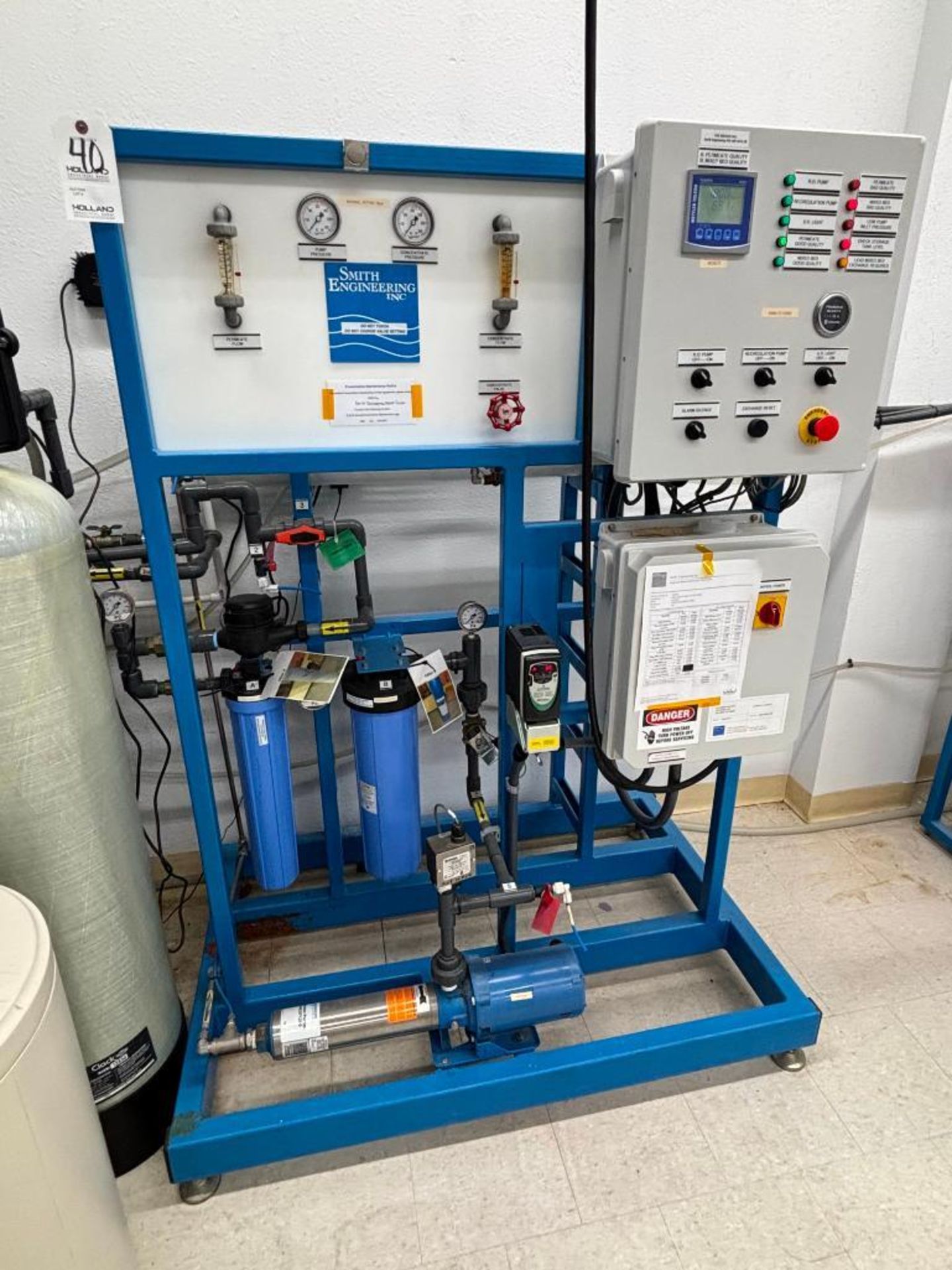 Smith Engineering RO/DI Water System, 1 GPM RO/4 GPM DI, Ser# 0812-9114, Aquafine Unit Model SL-10A, - Image 5 of 14