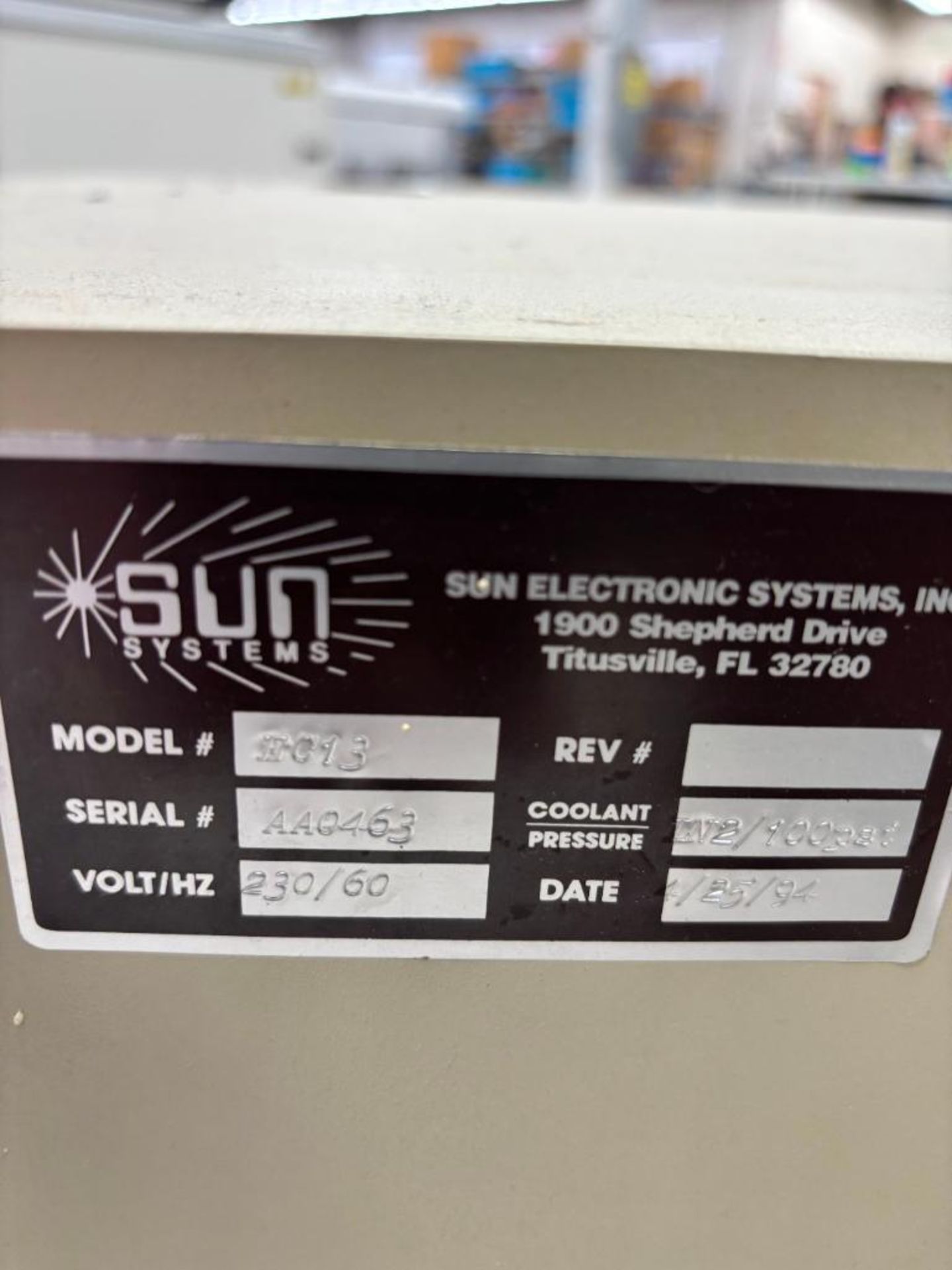 Sun Enviromental Cabinet Model EC13, Ser# AA0463, Interior 20" x 14" x 21" Deep - Image 3 of 6