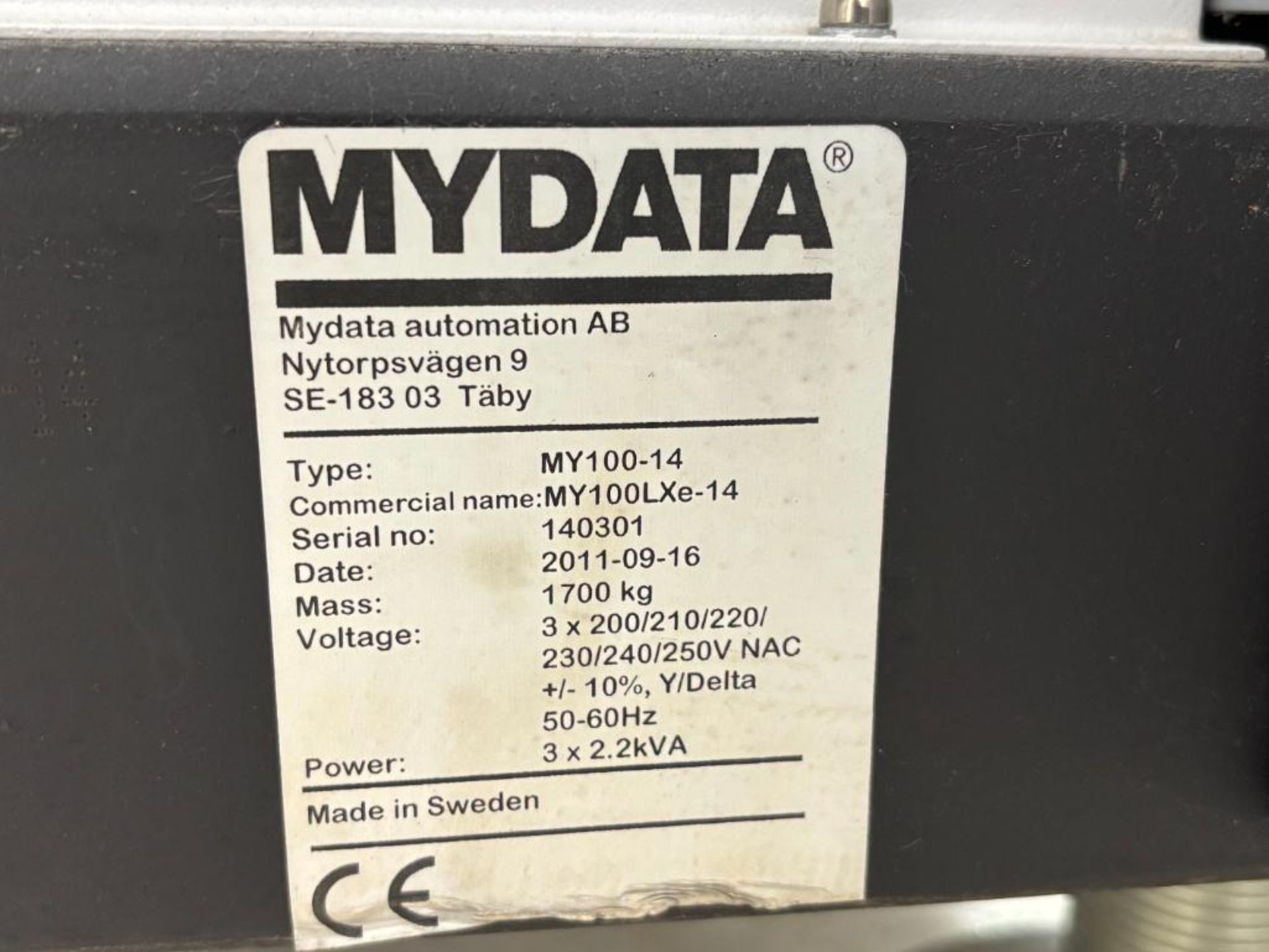 MYDATA MY100-14 Pick and Place Machine Model MY100LXe-14, Ser# 140301, Year 2011, 3 Phase, with (2) - Image 7 of 7