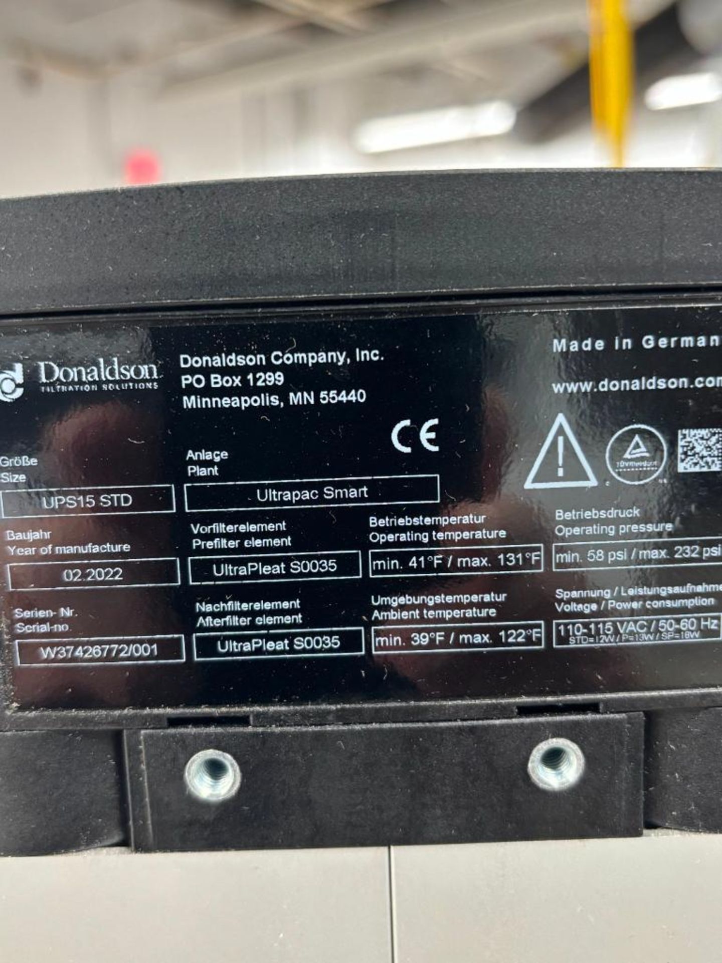 (4) Units Total as Follows-Donaldson Ultrafilter Ultrapac 2000 - Image 4 of 4