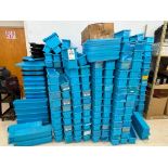 Quanity of Empty Blue Storage Boxes