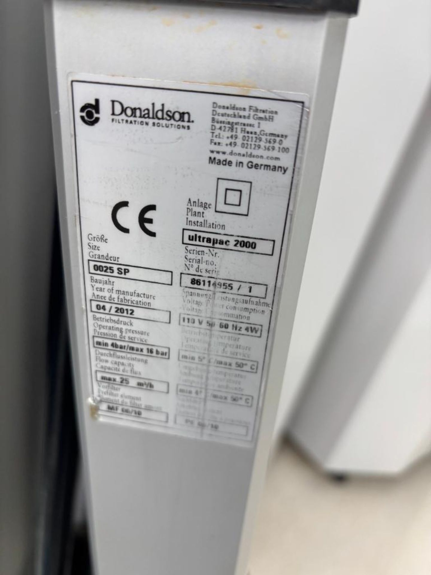 (4) Units Total as Follows-Donaldson Ultrafilter Ultrapac 2000 - Image 2 of 4