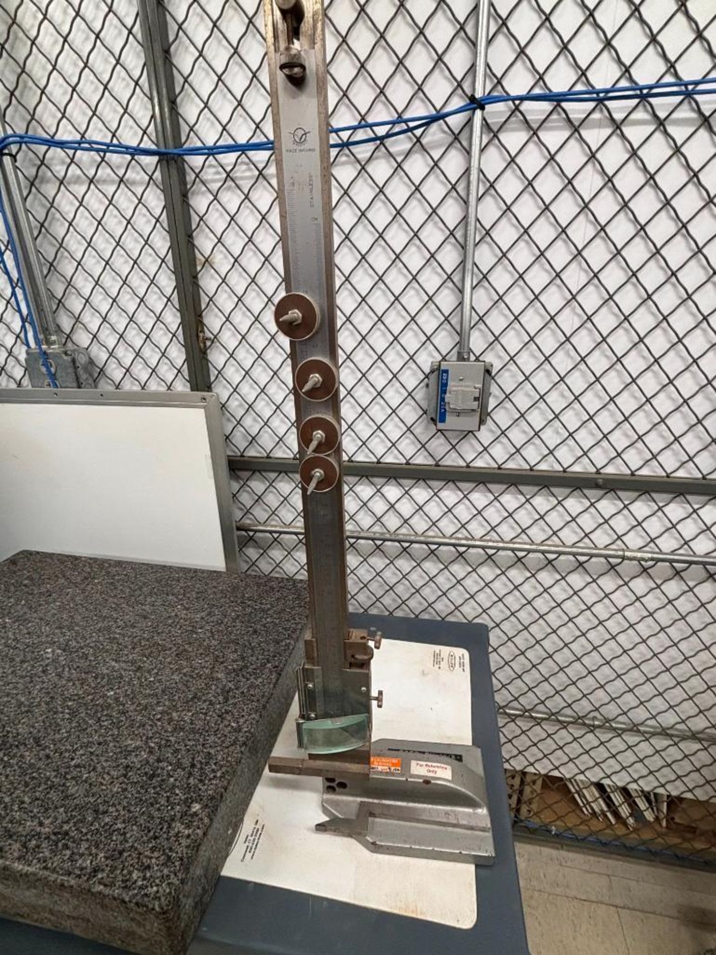 18" x 24" x 3" Granite Plate, 18" Height Gage, 19" x 36" Gray Rolling Cart - Image 2 of 4