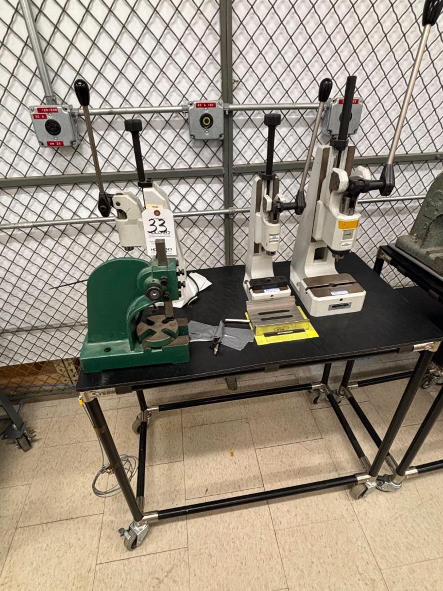 (4) Small Presses, 18" x 34" Rolling Cart
