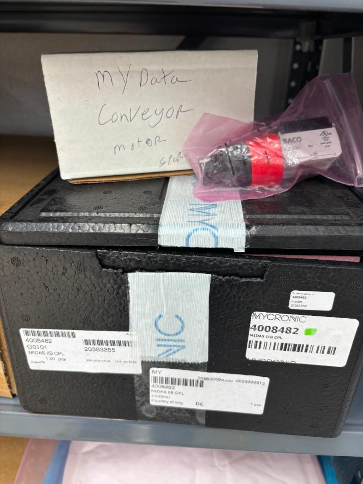 Assorted Parts for MY-100 Units and Conveyor Parts on 2 Shelves - Image 2 of 14