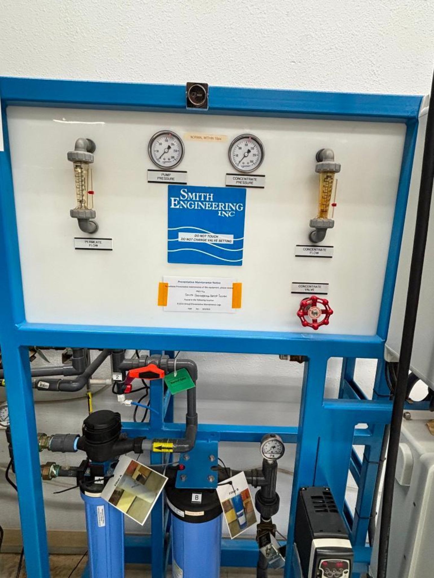 Smith Engineering RO/DI Water System, 1 GPM RO/4 GPM DI, Ser# 0812-9114, Aquafine Unit Model SL-10A, - Image 7 of 14