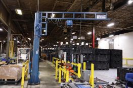 Gorbel Floor Standing Jib Crane with 500 LB Capacity Gorbel Pneumatic Hoist