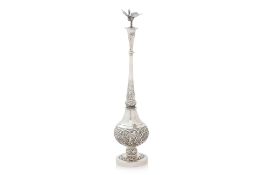 A CHINESE EXPORT SILVER ROSEWATER SPRINKLER