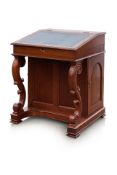 AN ANGLO INDIAN TEAK DAVENPORT DESK