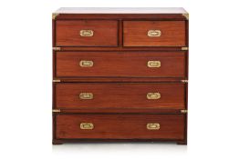 ANGLO INDIAN TEAK CAMPAIGN CHEST
