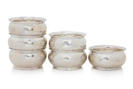 A SET OF SIX STERLING SILVER SMALL BOWLS