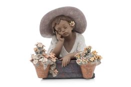 A LARGE LLADRO 'MY SPECIAL GARDEN' PORCELAIN FIGURE